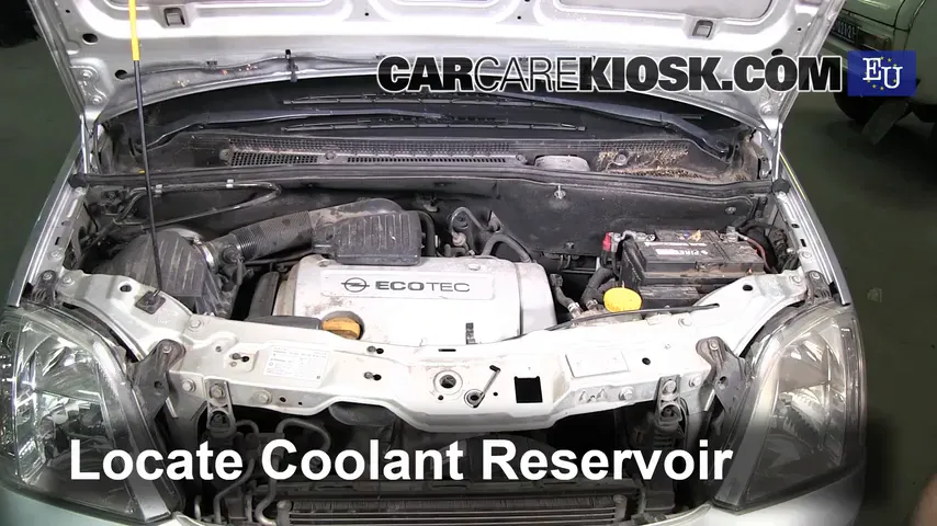 2003 Opel Meriva SE Cosmo 1.6L 4 Cyl. Antigel (Liquide de Refroidissement) Ajouter de Antigel